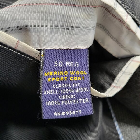 Stafford Mens Merino Wool Sport Coat Blazer Jacket 50R Classic Fit Gray Tweed - Picture 5 of 16